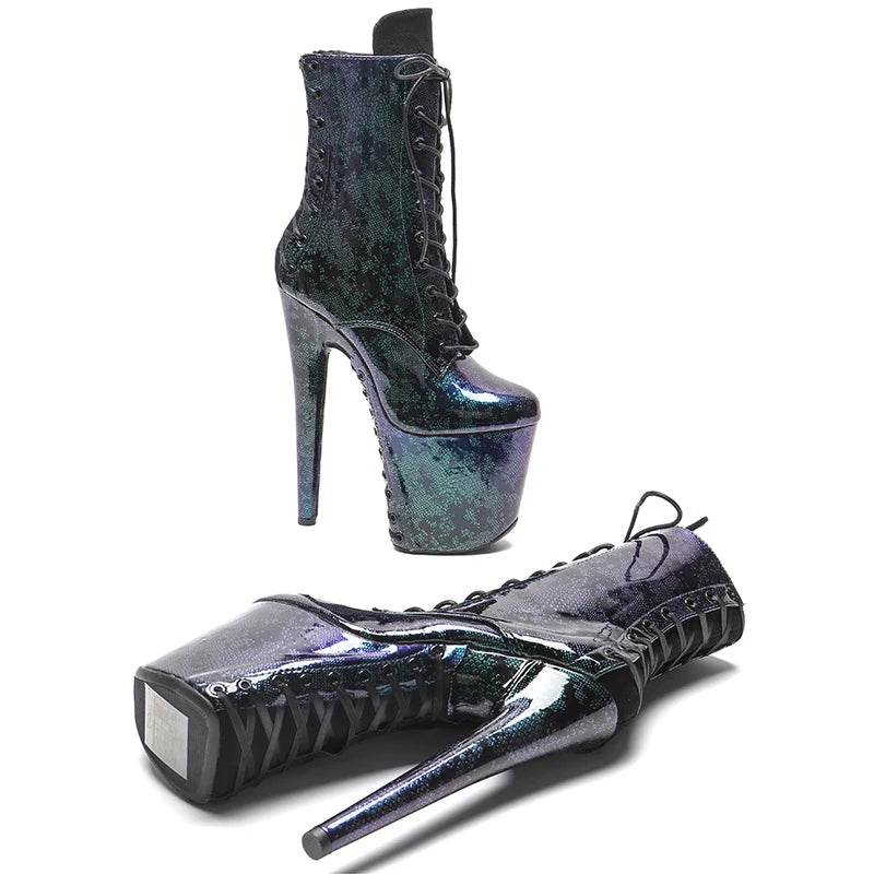 20CM/8Inch PU Upper Women's Platform party High Heels Shoes Pole Dancing boot