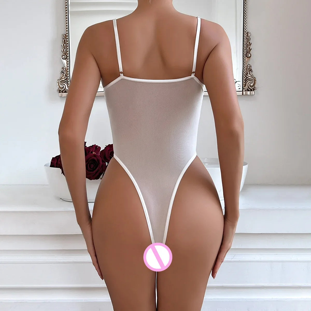 Ellolace Floral Bodysuit Things For Sex Play High Cut Body Suit Sexy Lingerie Top Ladies Crotchless Sheer Top Onlyfan Outfit