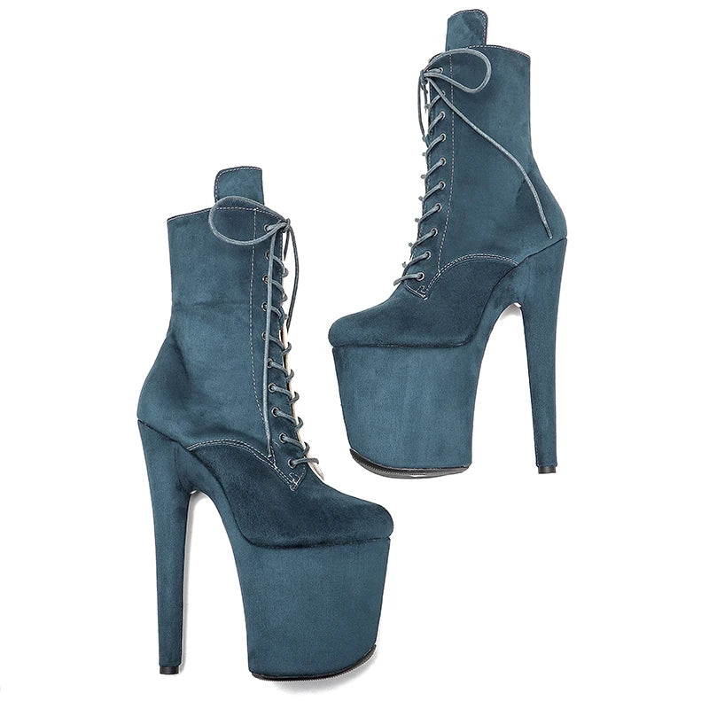 20CM/8inches ankle boots y exotic Pole dancing shoes High Heel platform Pole Dance boot