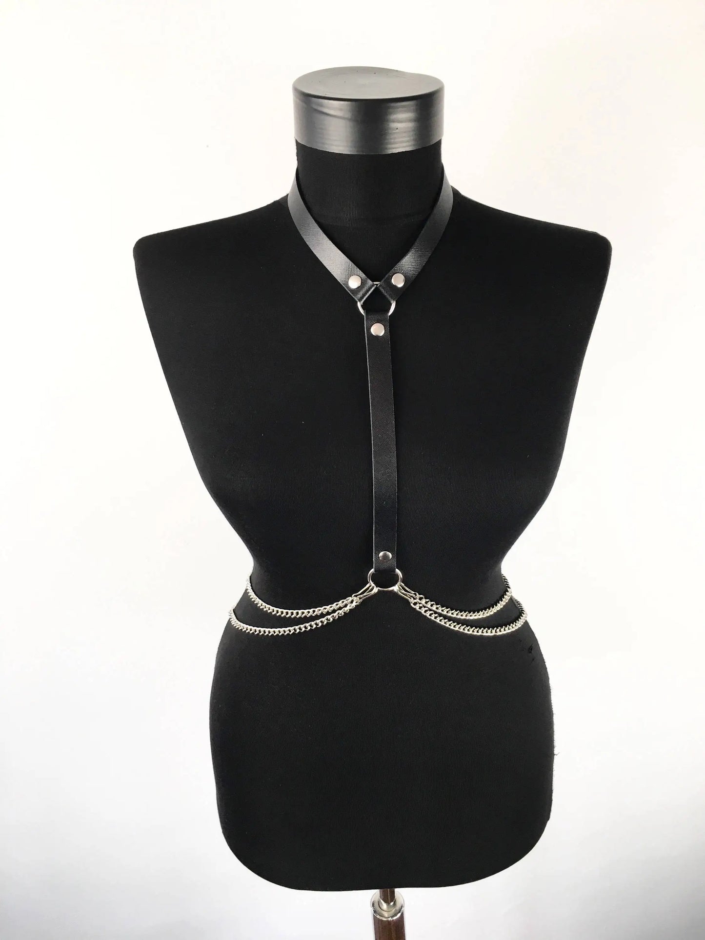 Pu Leather Fashion Chain Harness Belt Chest Harness Corset Lingerie Punk Gothic Lingerie Women Clothing