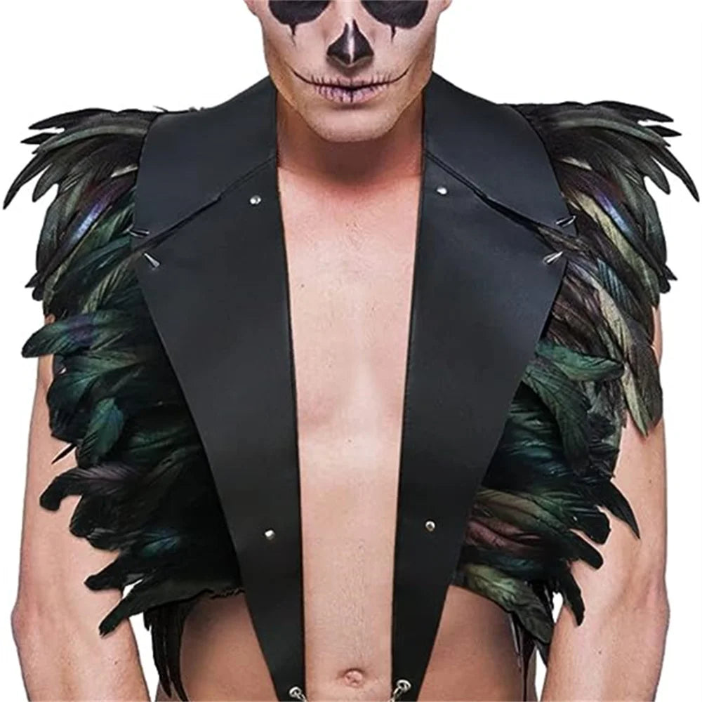 Sexy Shoulder Harness Strap Men Leather Body Cage Chest Harness Belt Strap Puppy Lingerie Night Club Stage