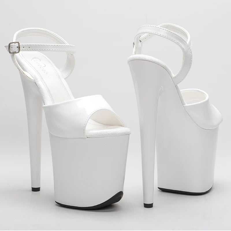 20cm/8inch Shinny White style high heel sandals y model shoes pole dance shoes