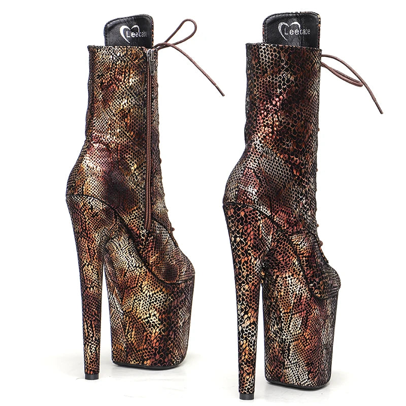 20CM/8inches Suede upper High Heel platform Boots open toe Pole Dancing boot