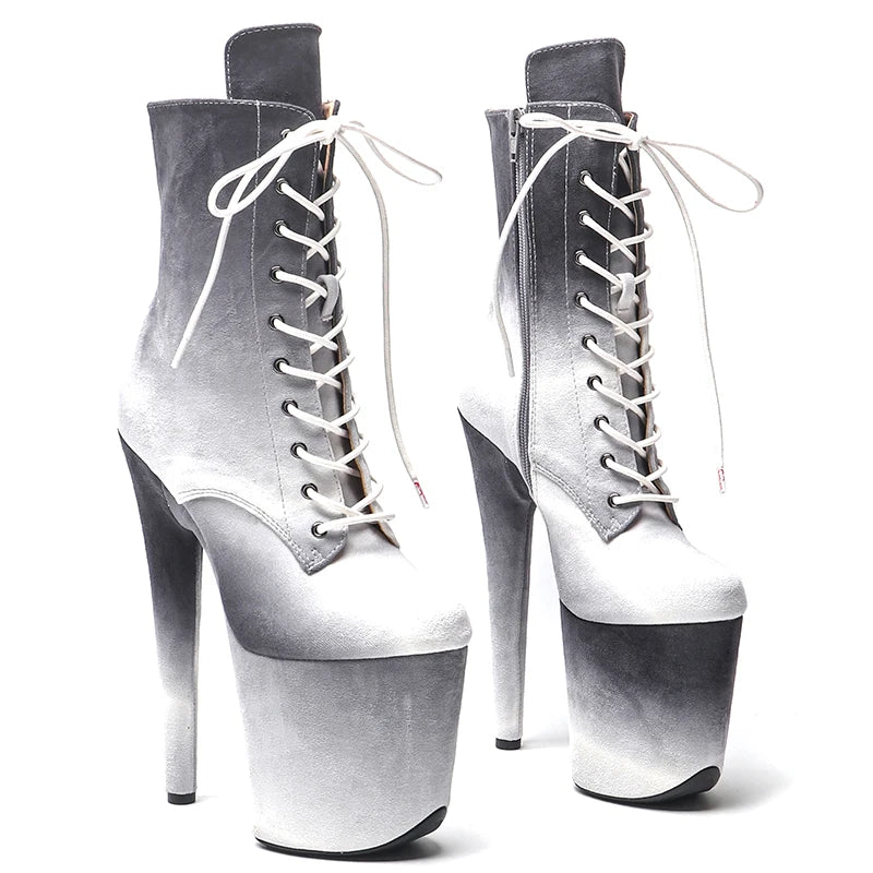 20CM/8inches Gradual change of color y boot Stripper Shoes Women Pole Dance Models Catwalk Show High Heels 3B