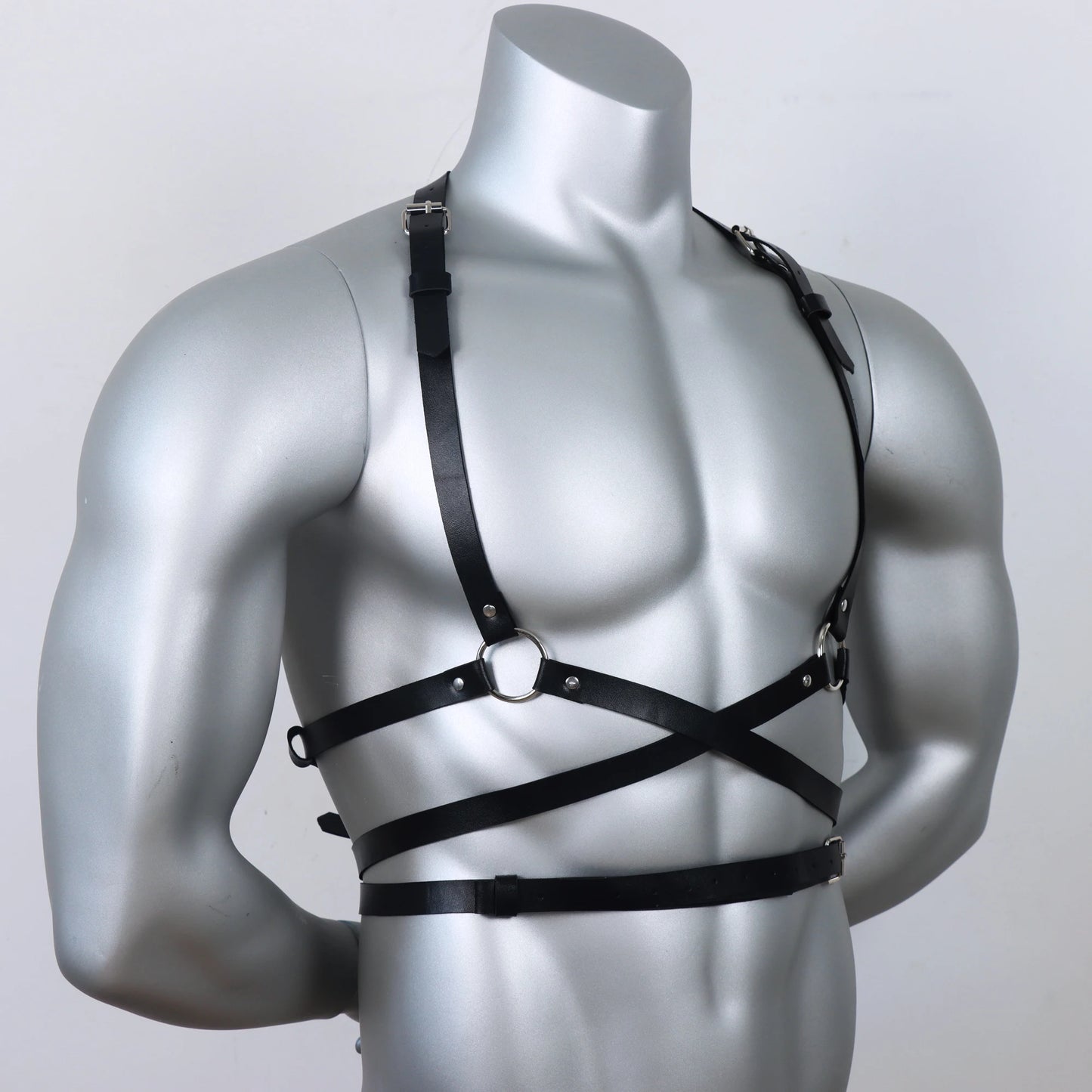 Men's Harness Leather Gay Men Chest Harness Black Leather Men Accessories Upper Body Men Harness