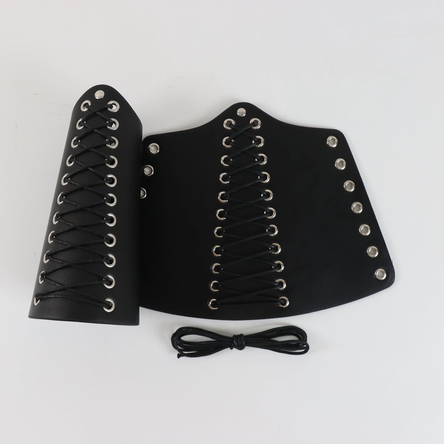 Rock Punk Wide Leather Bracelet Wax Rope Wrist Guard Cosplay Strap Wrist Guard Cycling Arm Guard