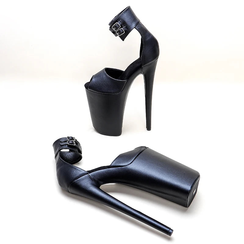 26CM/10inche Matte PU upper Open Toe High Heel platform y exotic party sandals Pole Dance shoes