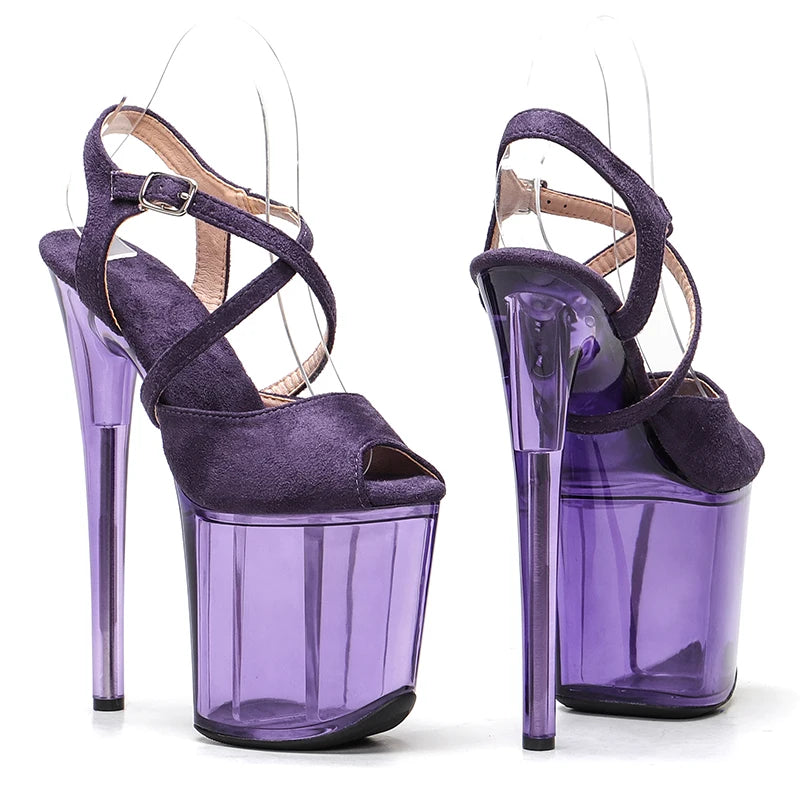 20cm/ 8inches Suede Upper lady fashion platform high heel pole dance sandals shoes