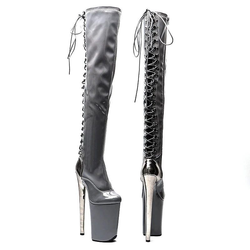 23CM/9inches Patent PU fashion lady High Heel platform Pole Dance boots