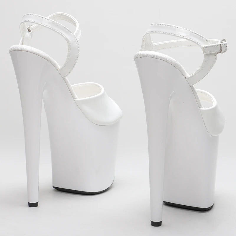 20cm/8inch Shinny White style high heel sandals y model shoes pole dance shoes