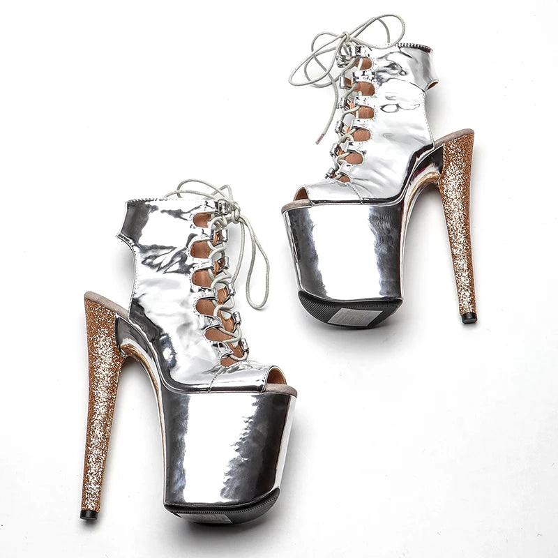 20CM/8inches color matching Pole dancing shoes High Heel platform Ankle Boots y Stripper Shoes women boots 2B