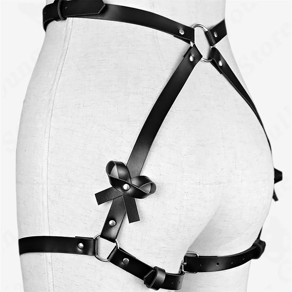 Leg Harness Garter Belt Leather Lingerie Thigh Garter Lingerie Gothic Wear Women Festival Rave Outfit