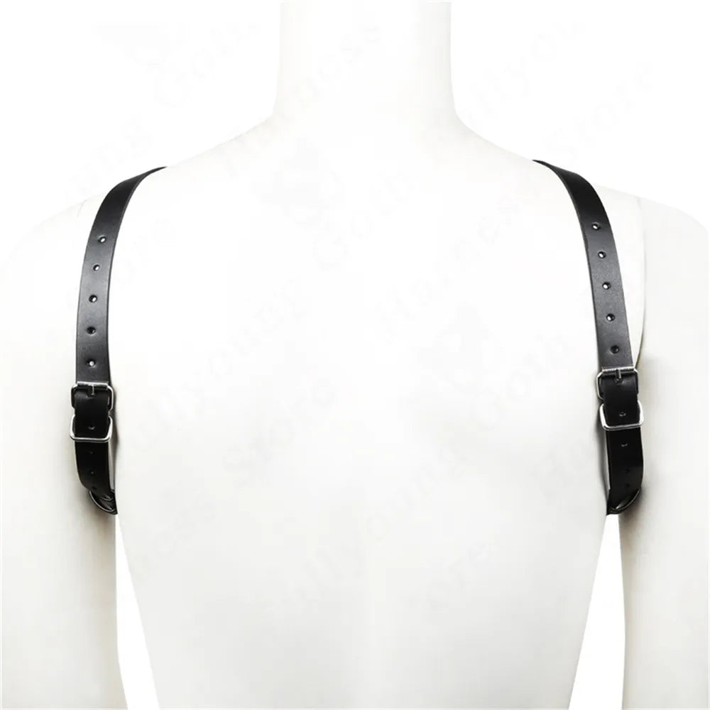 The Shoulder Belt Men Leather Harness Wear Hot Underwear Costume Harness Body Belt Strap Cage