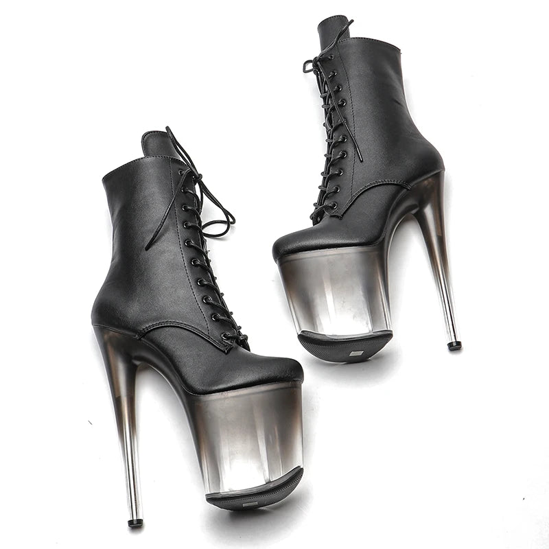 20cm/8inches gradient color waterproof table y Stripper Shoes Models Catwalk Show boot High Heels 3L