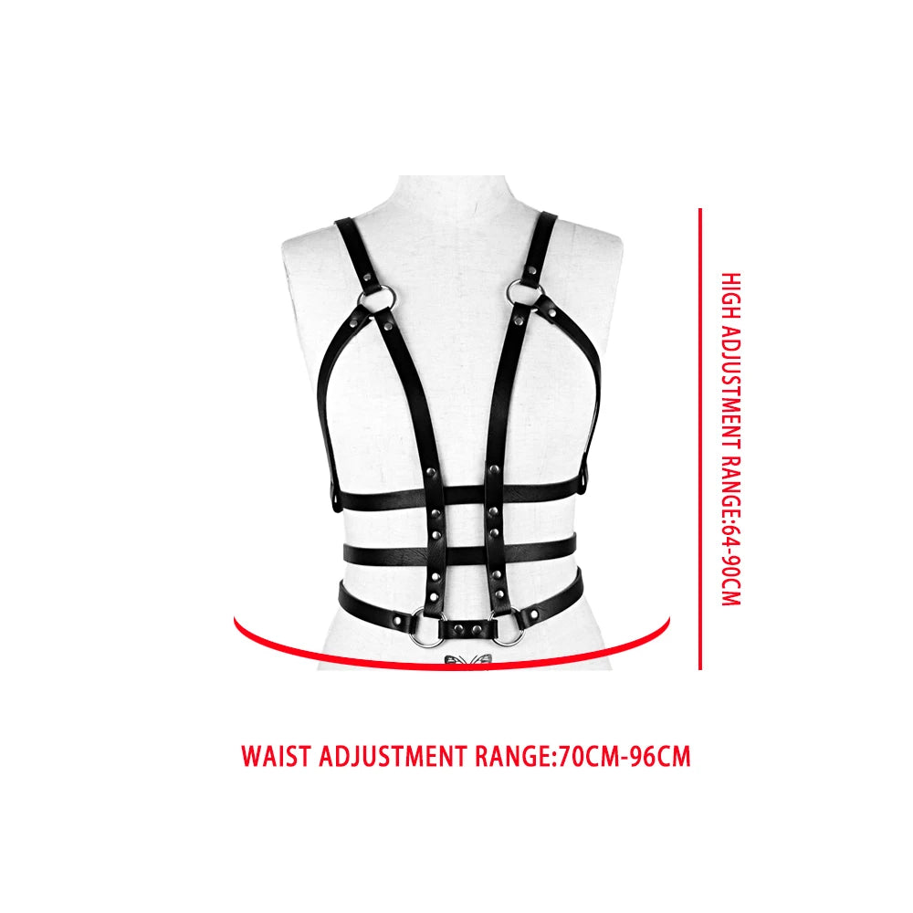 Fashion Harness belt Harness Corset Leather Lingerie Lingerie Body Harness Clothing Gothic Suspenders for Women