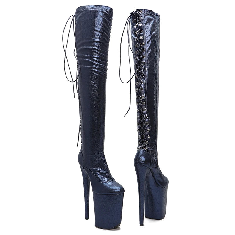 23CM/9inches lace-up fashion lady High Heel platform Pole Dance boots