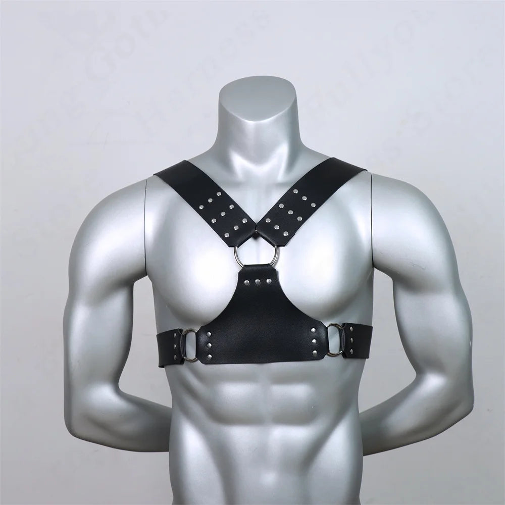 Punk Men's Harness Sword Belt Chest Cage Gay Strap Lingerie Gothic Rave Costumes Cosplay Tops