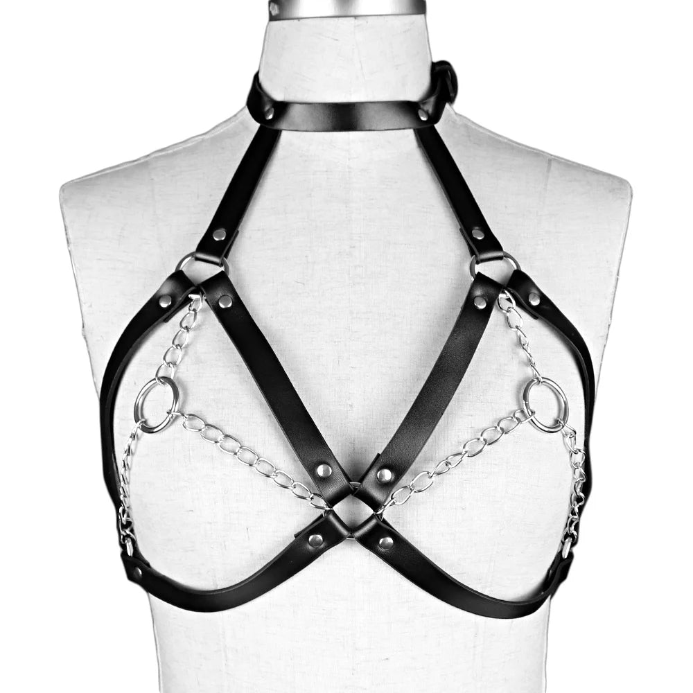 Women Harness Belt Star Shaped Harness Corset Leather Lingerie Body Harness Lingerie Goth Clothing