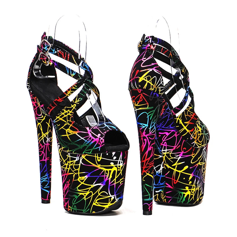 high heel sandals 20cm/8inch y model shoes pole dance shoes