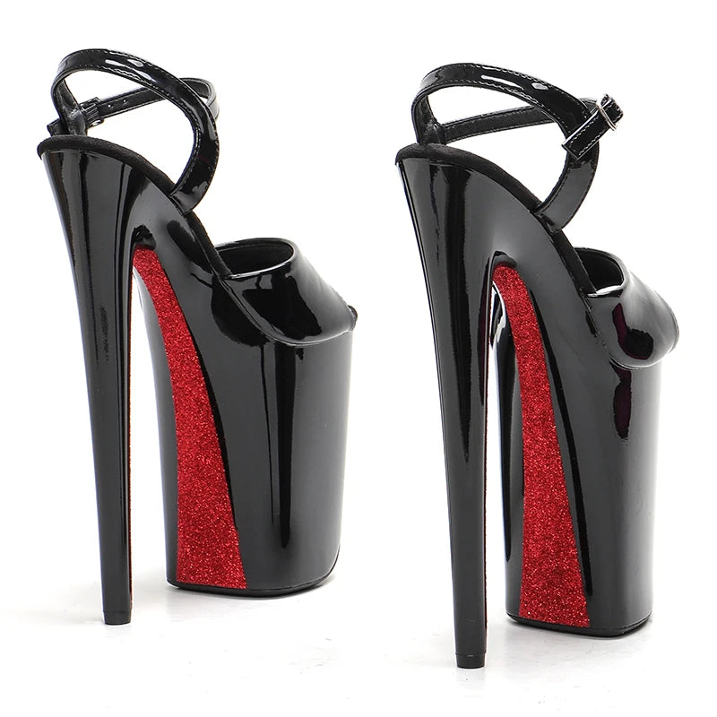 23CM/9inches patent pu upper fish mouth Party High Heels Sandals Pole Dance shoes