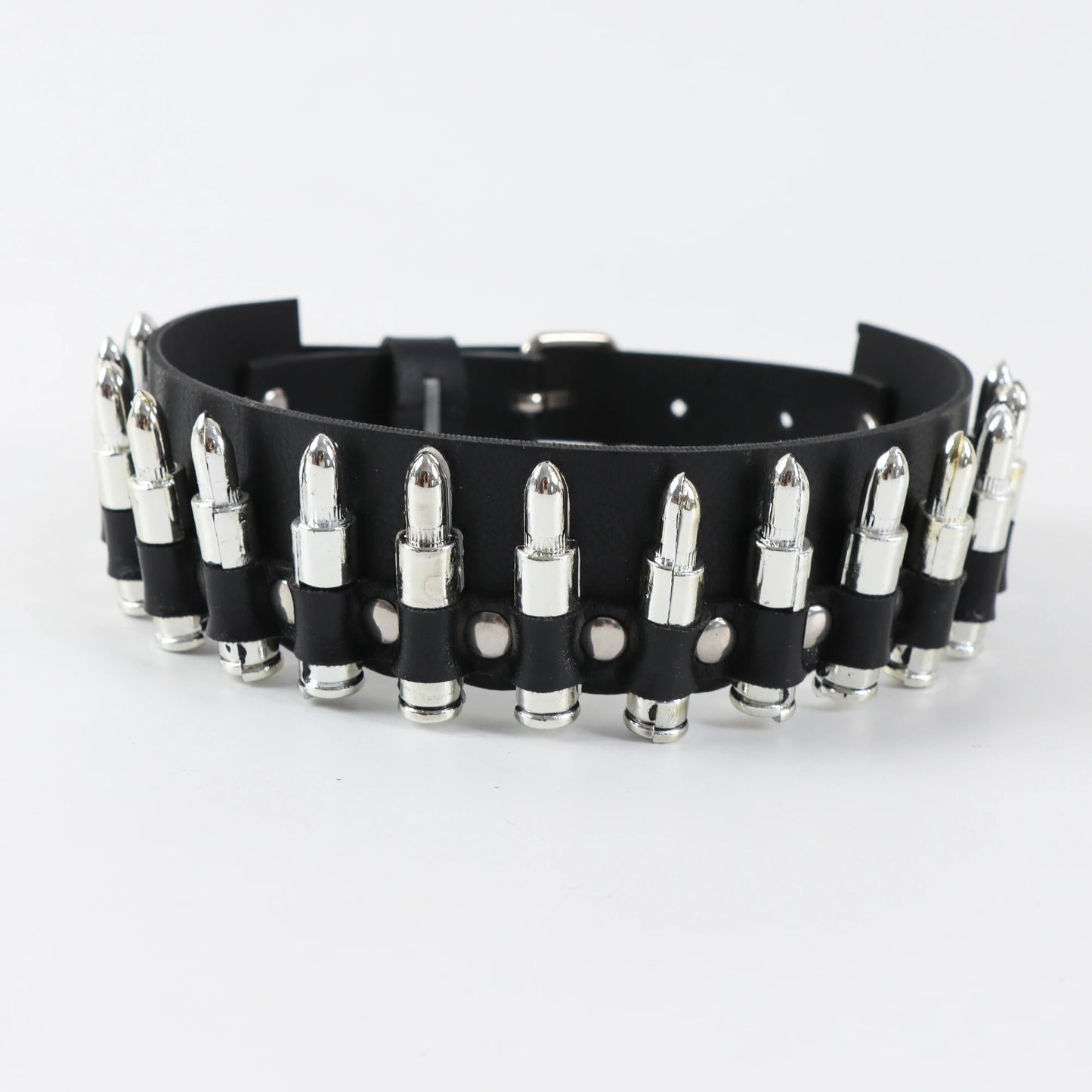 Punk Silver Color Spike Rivets Choker Necklace Leather Anime Necklaces Women Chokers Collar Harness witch rave Necklace