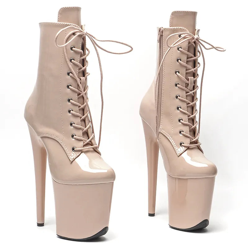 20CM/8inches patent leather pole dancing stiletto heels Models Catwalk Show High Heel platform boot 3K