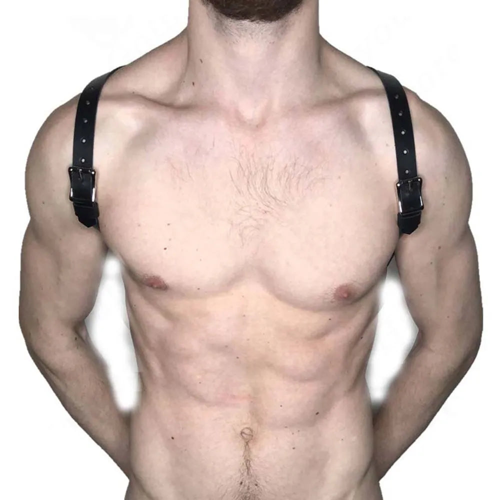 The Shoulder Belt Men Leather Harness Wear Hot Underwear Costume Harness Body Belt Strap Cage