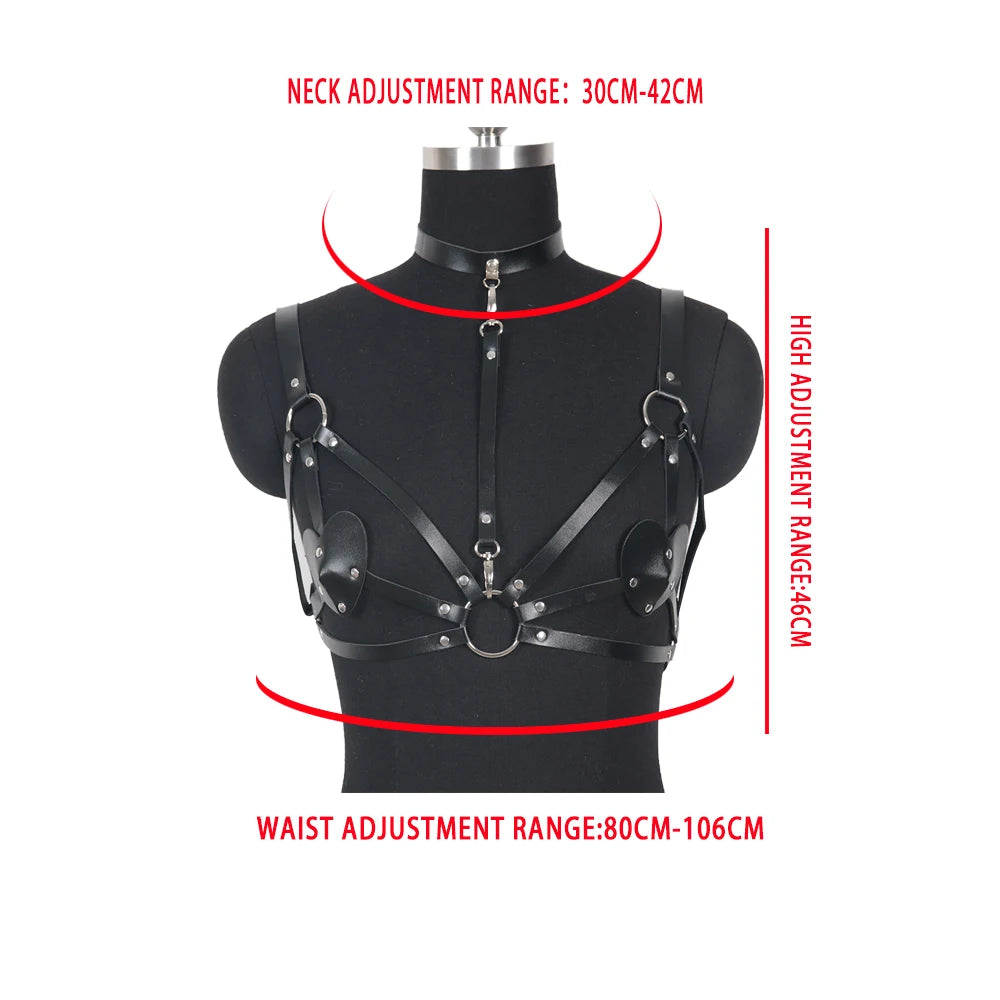 Leather Bra Women Body Harness Gothic Clothes Female Lingerie Belt Rave Festival Corset Punk Garter Accessories
