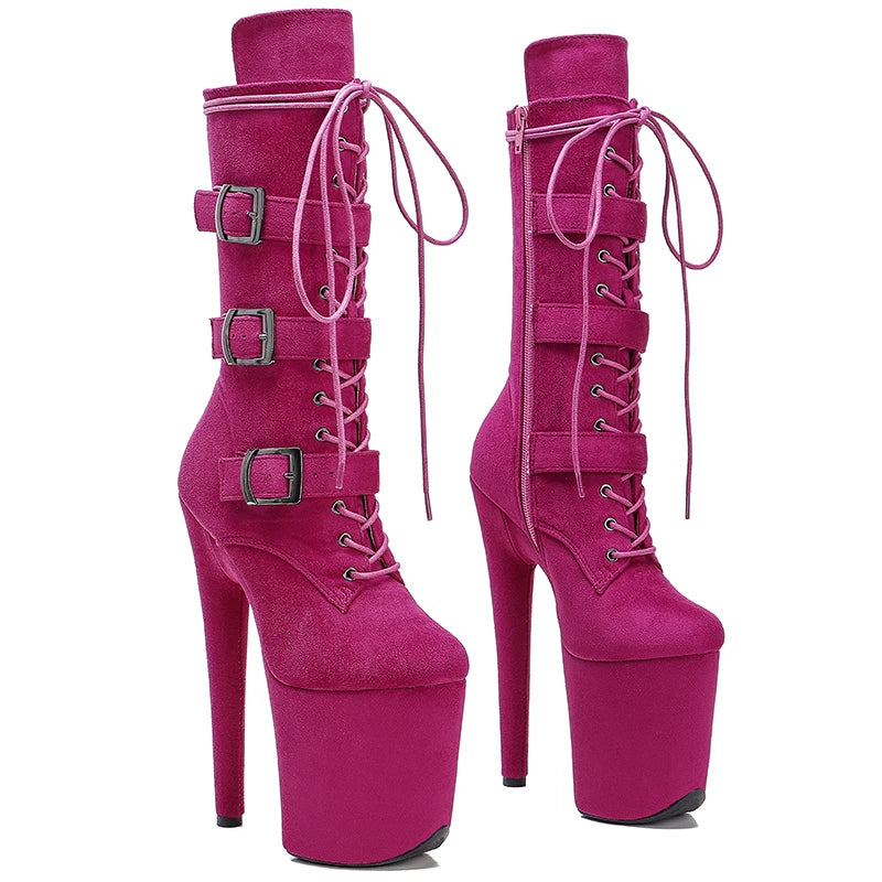 20CM/8Inch suede upper disco party High Heels Shoes Pole Dance boot Women's Platform boots