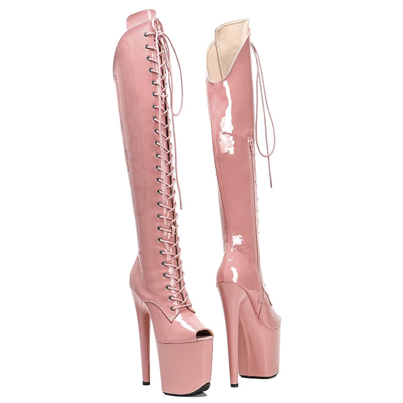 20CM/8Inch Patent Upper Platform disco party High Heels Shoes Pole Dance boot