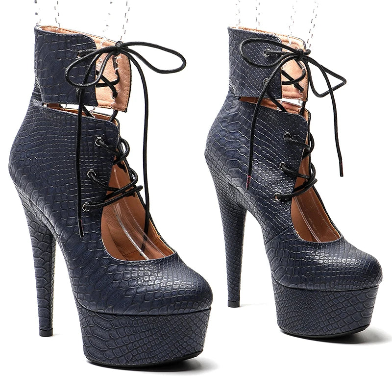 15CM/6Inch Ankle Boots y Stripper Shoes Women Pole Dance Models Catwalk Show High Heels 2B