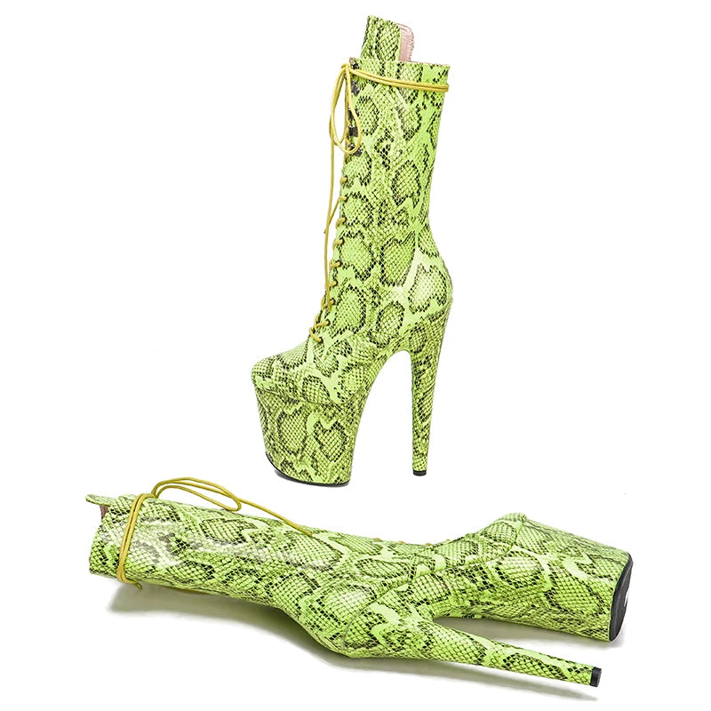 20CM/8inches Pole dancing shoes High Heel platform Boots closed toe Pole Dance boots