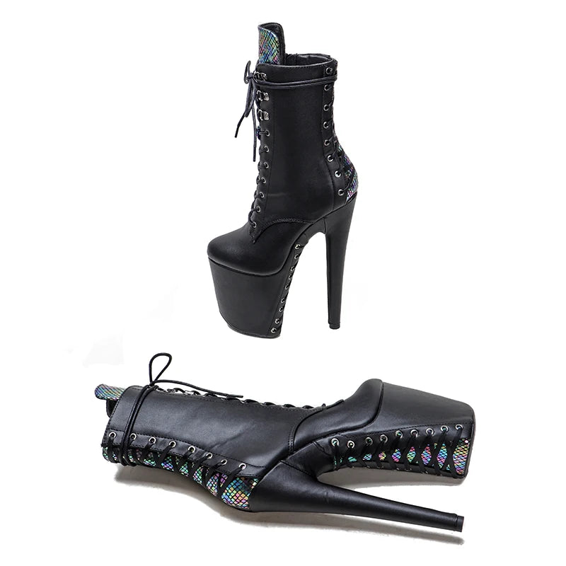 20CM/8inches matte PU Pole dancing platform Pole Dance boots