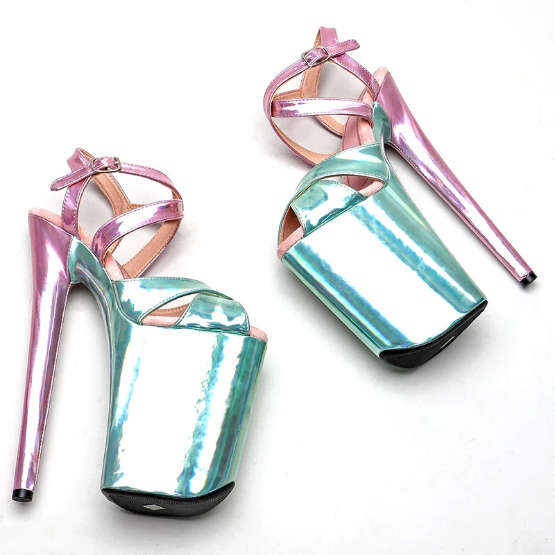 23CM/9inches PU upper Two color Mix Platform y High Heels Sandals Pole Dance shoes