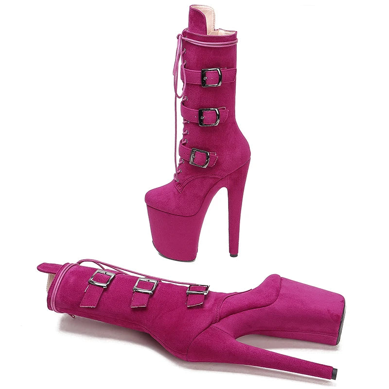 20CM/8Inch suede upper disco party High Heels Shoes Pole Dance boot Women's Platform boots