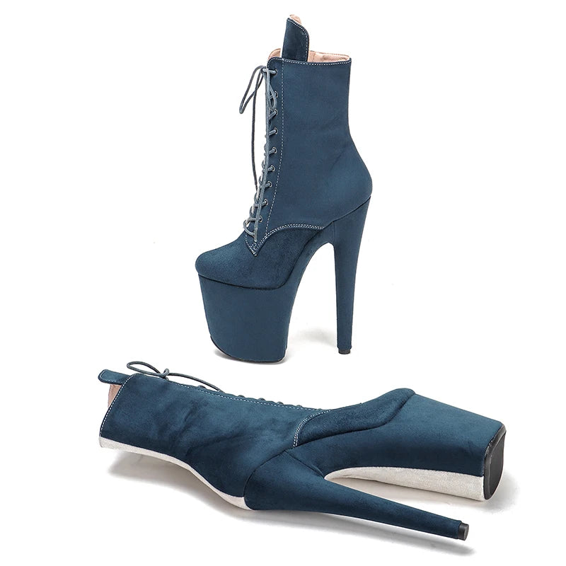 20CM/8inches ankle boots y exotic Pole dancing shoes High Heel platform Pole Dance boot