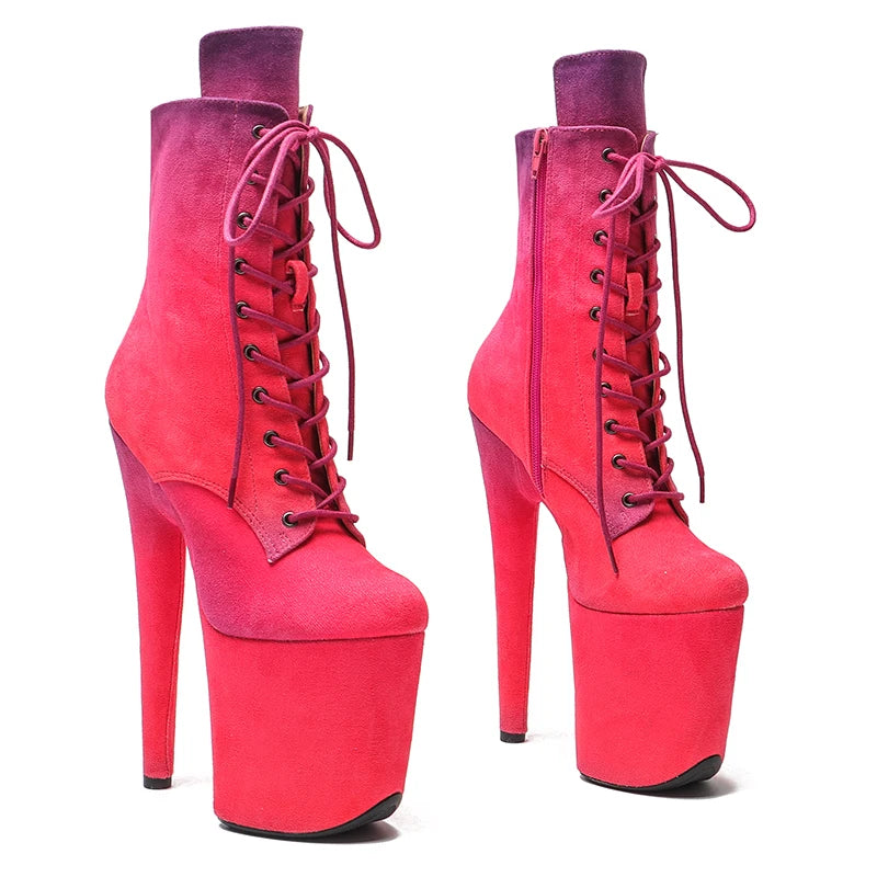 20CM/8inches Gradual change of color y boot Stripper Shoes Women Pole Dance Models Catwalk Show High Heels 3B