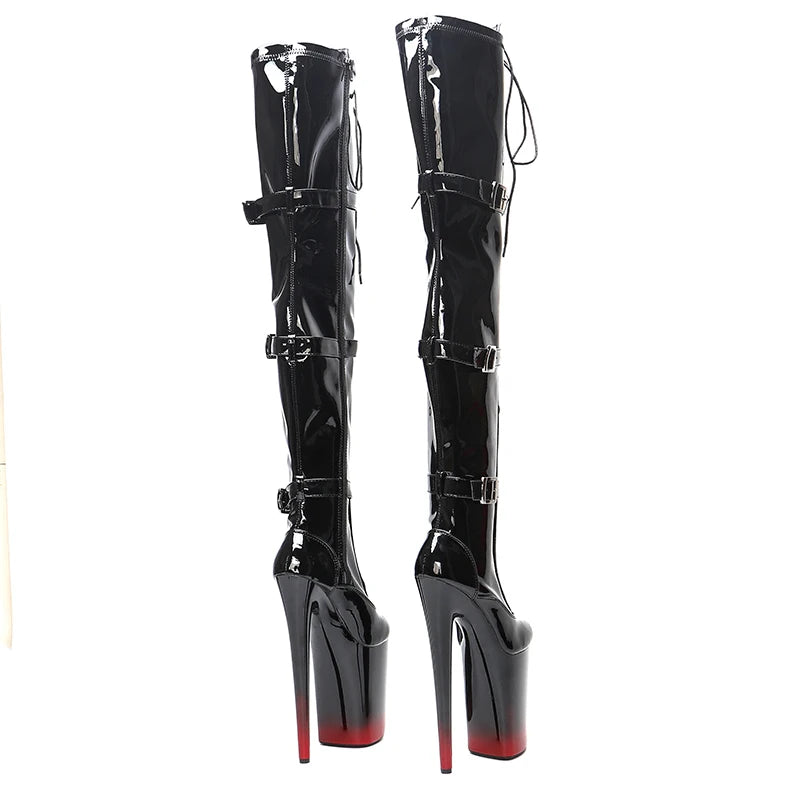 23CM/9inches patern leather Women New Design y Extreme High Heel Lap Dancing Stripper Shoes Platform boot 5K