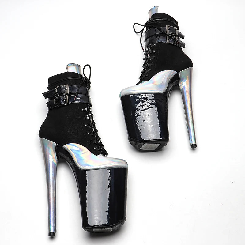 23CM/9inches Suede with patent mix color Pole dance shoes High Heels Pole Dance boot