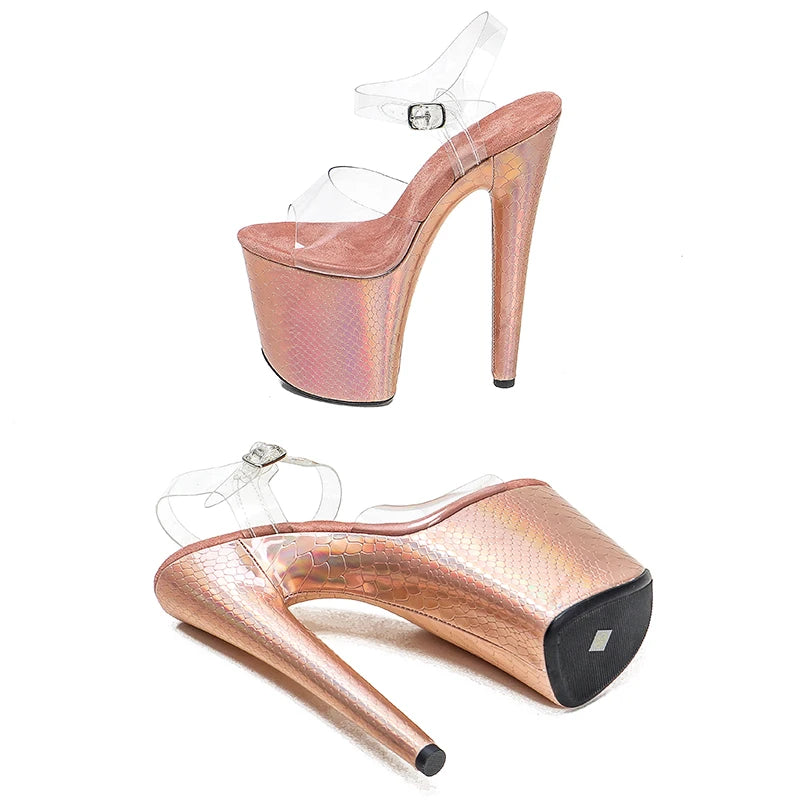 20cm/ 8inches PVC upper platform high heel sandals pole dance shoes