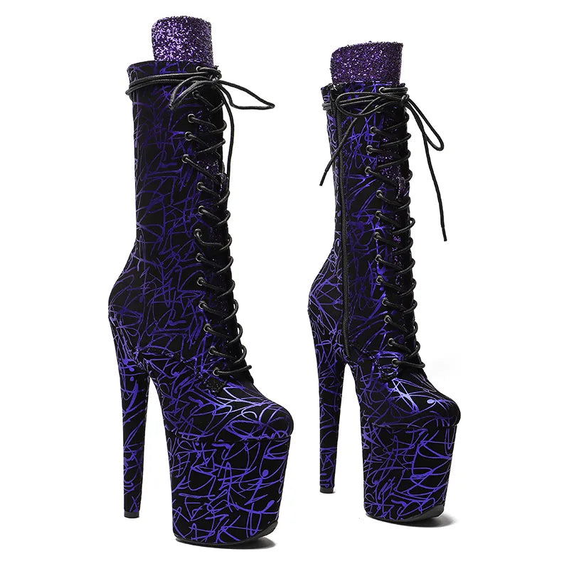 20CM/8Inch Ankle Boots y Stripper Shoes Women Pole Dance Models Catwalk Show nightclub super high heel 4B
