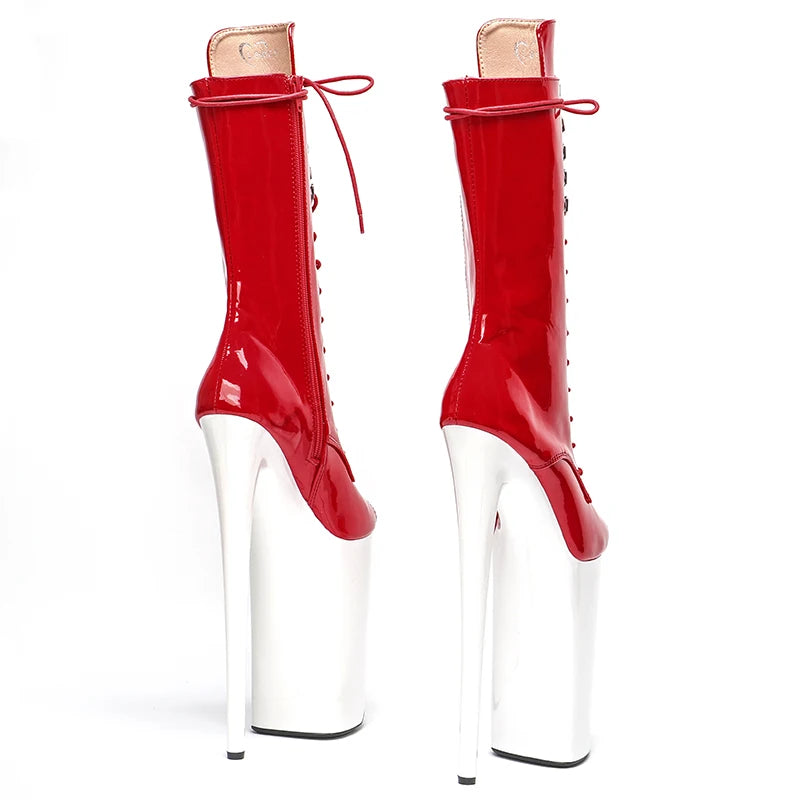 26CM/10inch Shiny Patent PU Upper Open Toe y exotic High Heel platform party shoes Pole Dance boot