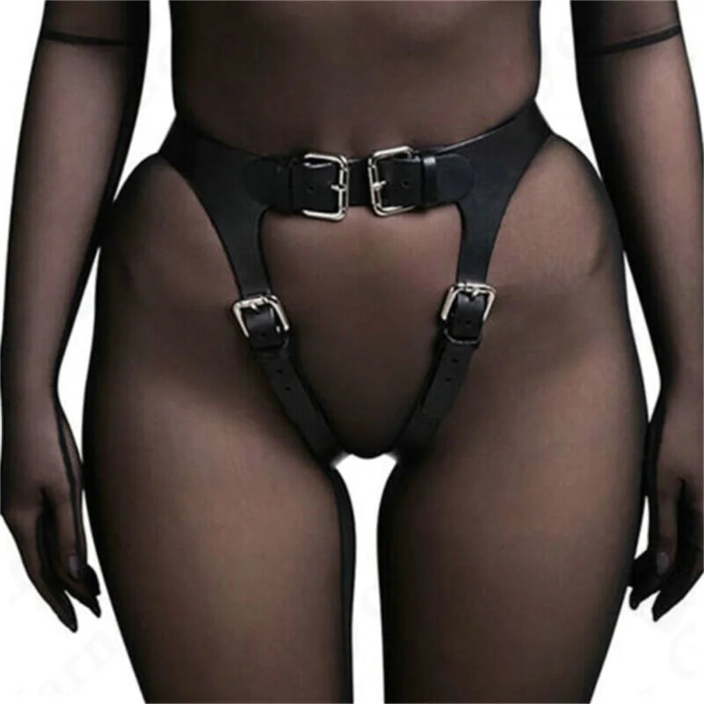 Hot Leather Lingerie for Women Body Harness Garter Belt Sets Stockings Sword Belt Gothic Clothes Suspenders