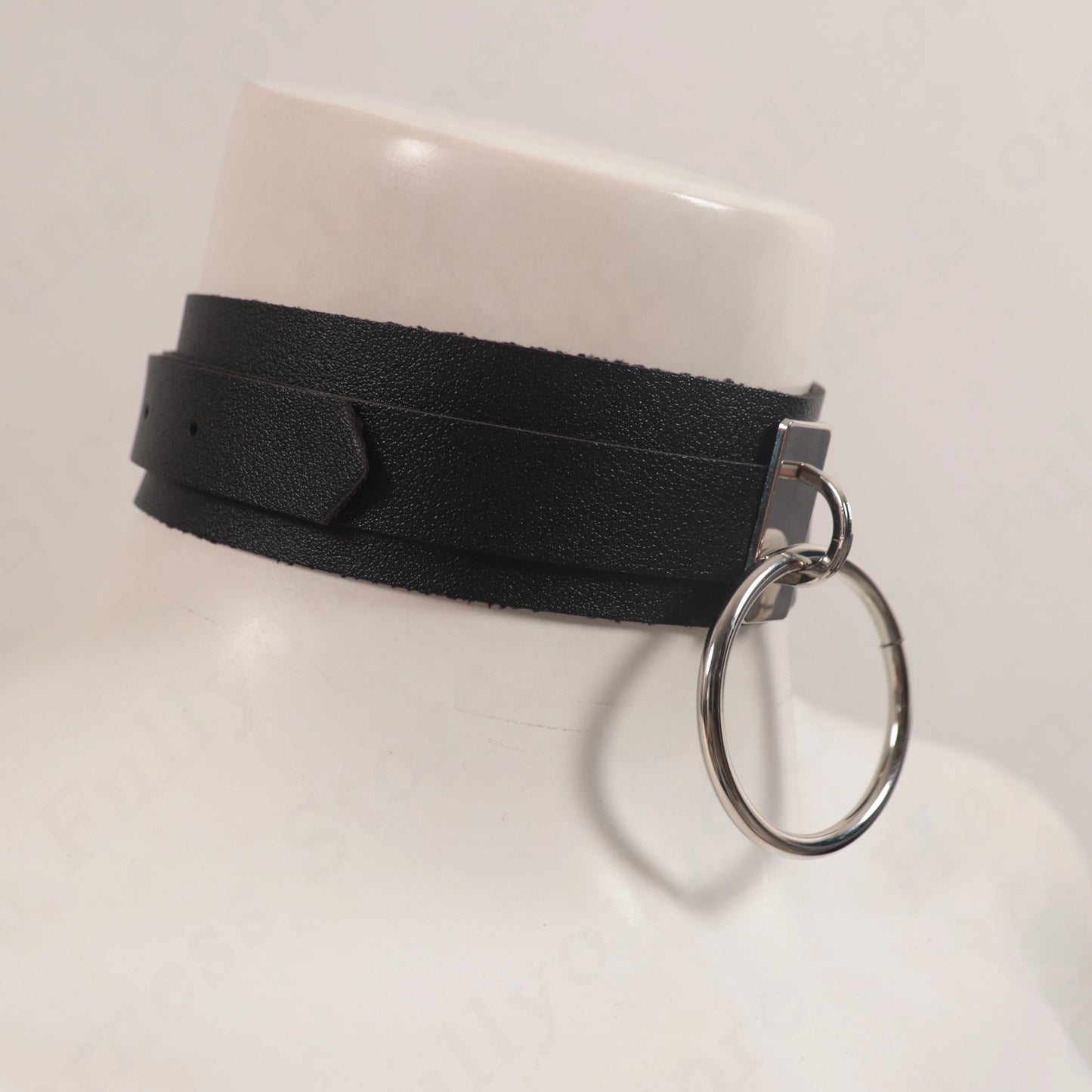 Harajuku PU Leather Choker Necklace For Women Statement Gothic Punk Rock Metal Round Necklaces Anime Party Jewelry