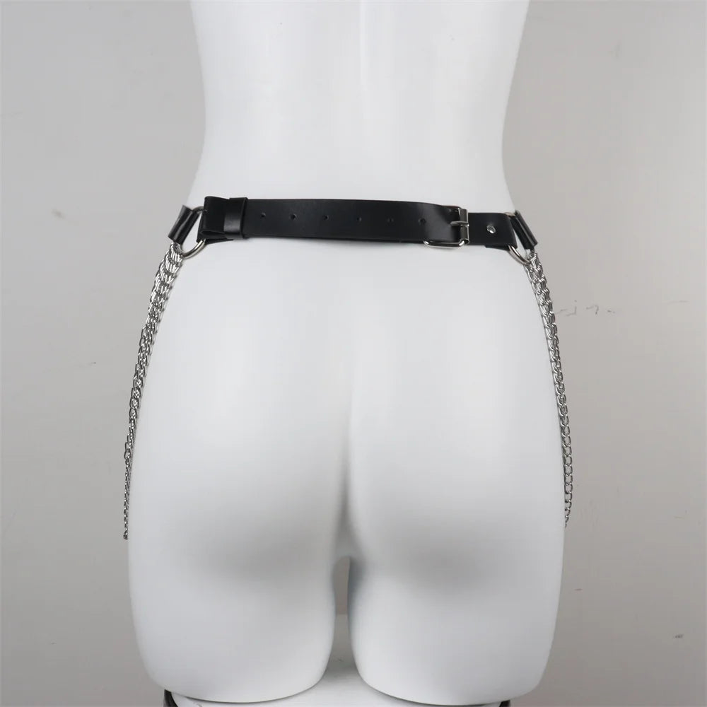 Women's Underwear PU Leather Harness Lingerie ocks Leg Harness Suspenders Garter Straps Rave Party