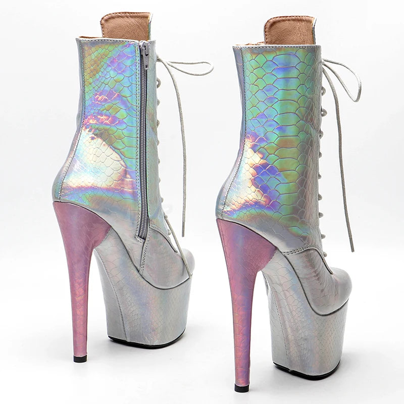 Shinny Sanke Upper 17CM/7inches Pole Dancing Shoes High Heel Platform Boots Pole Dance Shoes