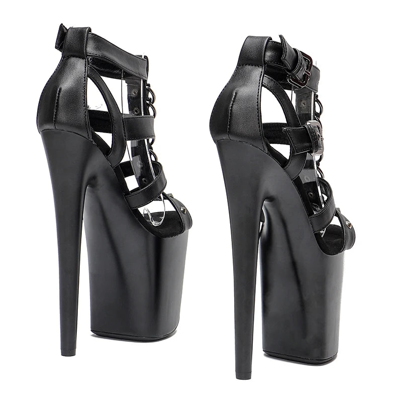 20cm/ 8inches matte PU sandals lady fashion party platform high heel sandals Nightclub Stage pole dance shoes
