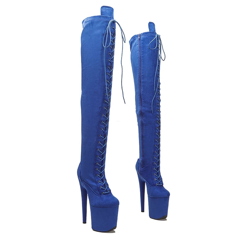 20CM/8inches Suede Upper Pole dancing shoes High Heel platform Boots closed toe Pole Dance boots