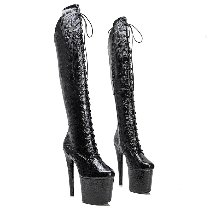 20CM/8inches Pole dancing shoes High Heel platform Boots closed toe Pole Dance boots