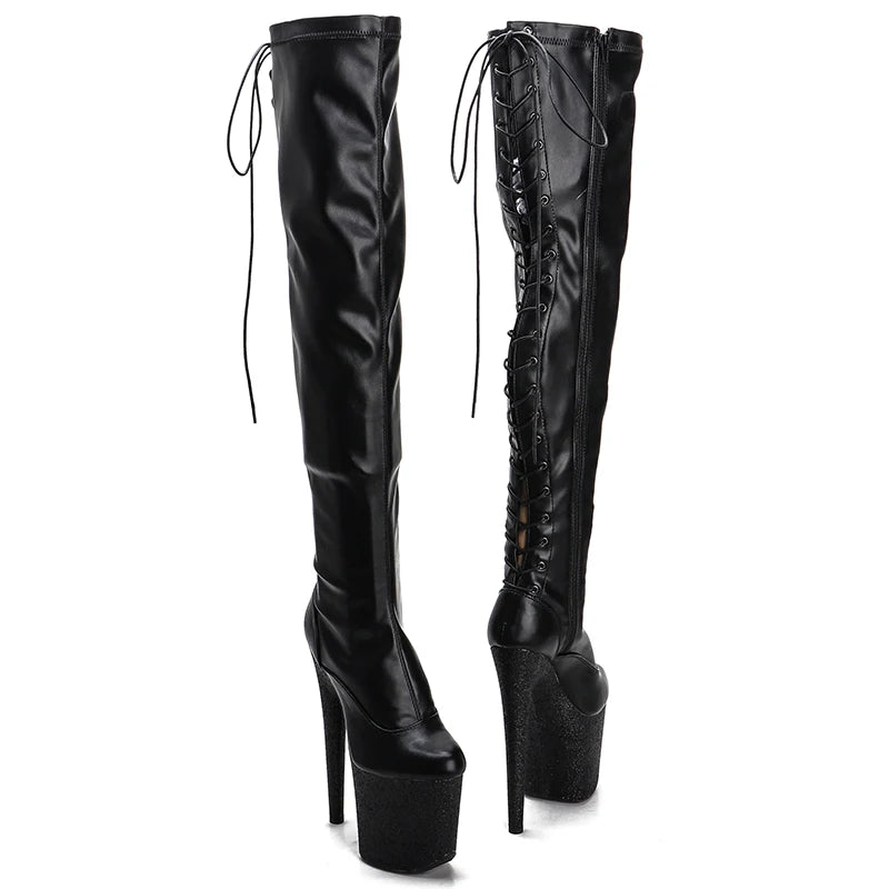 20CM/8inches Matte PU Pole dancing platform Pole Dance boots